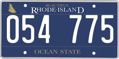 RI license plate 054775