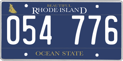 RI license plate 054776
