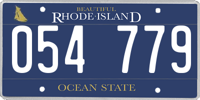 RI license plate 054779