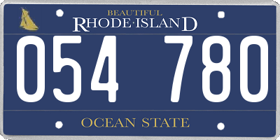 RI license plate 054780