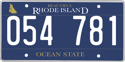 RI license plate 054781