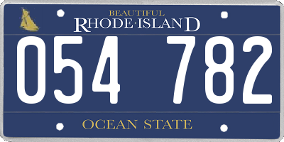 RI license plate 054782