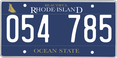 RI license plate 054785