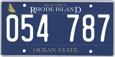 RI license plate 054787