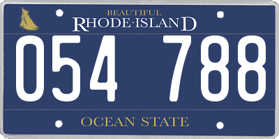 RI license plate 054788
