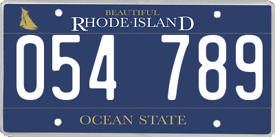 RI license plate 054789
