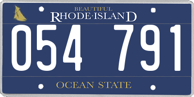 RI license plate 054791
