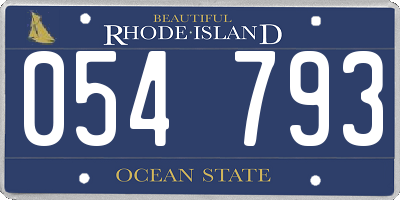 RI license plate 054793
