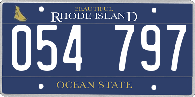 RI license plate 054797