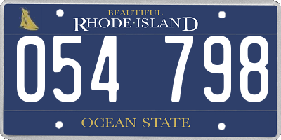 RI license plate 054798