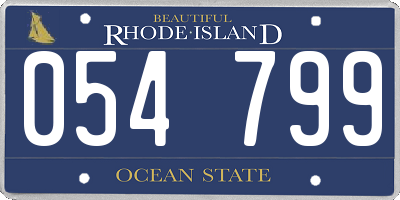 RI license plate 054799