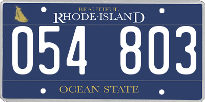 RI license plate 054803