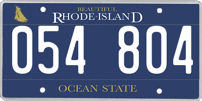 RI license plate 054804