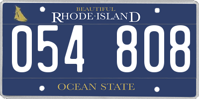 RI license plate 054808