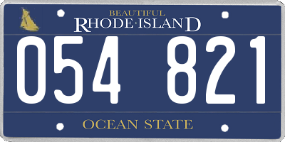 RI license plate 054821