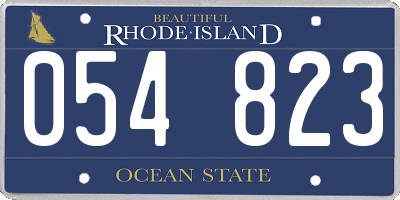 RI license plate 054823