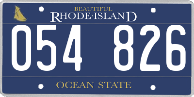 RI license plate 054826