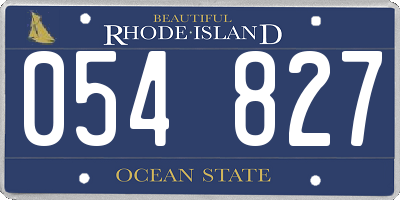 RI license plate 054827