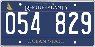 RI license plate 054829