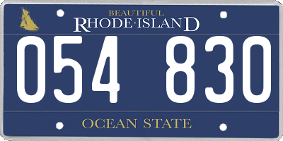 RI license plate 054830