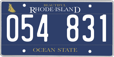 RI license plate 054831