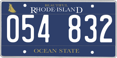 RI license plate 054832