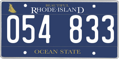 RI license plate 054833