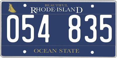 RI license plate 054835