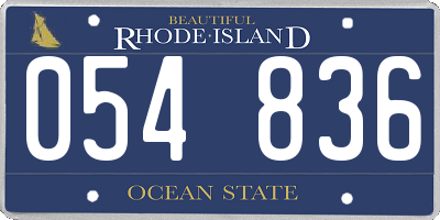 RI license plate 054836