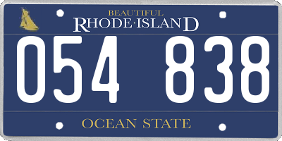 RI license plate 054838