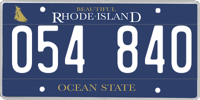 RI license plate 054840