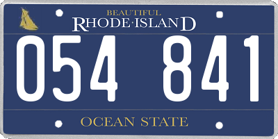 RI license plate 054841