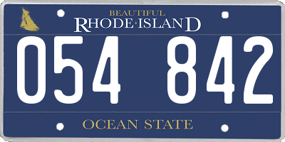 RI license plate 054842