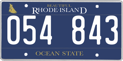 RI license plate 054843