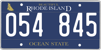 RI license plate 054845