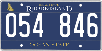 RI license plate 054846