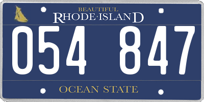 RI license plate 054847