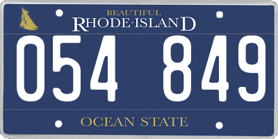 RI license plate 054849