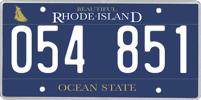 RI license plate 054851