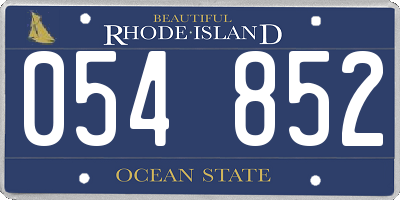 RI license plate 054852