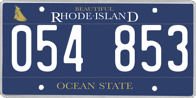 RI license plate 054853