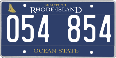RI license plate 054854
