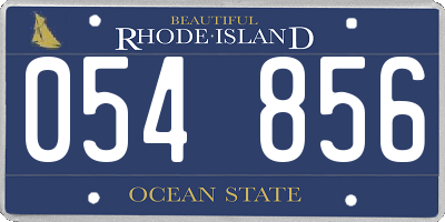 RI license plate 054856