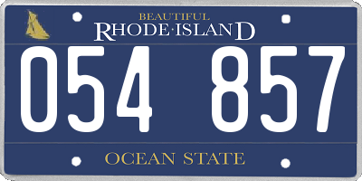 RI license plate 054857