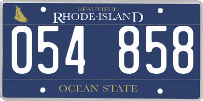 RI license plate 054858