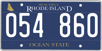 RI license plate 054860
