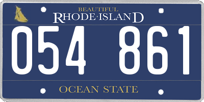RI license plate 054861