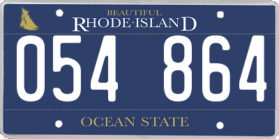 RI license plate 054864