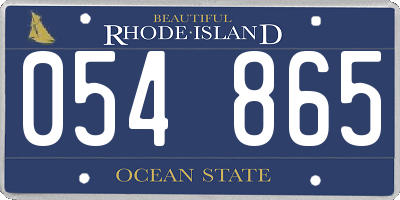 RI license plate 054865