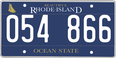RI license plate 054866